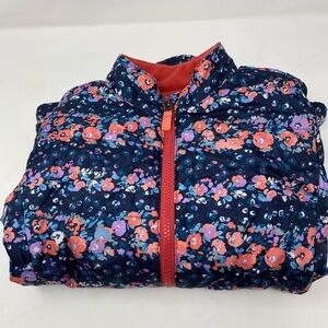 Girls Fleece Lined Floral Jacket with Zipper Size 7/8
